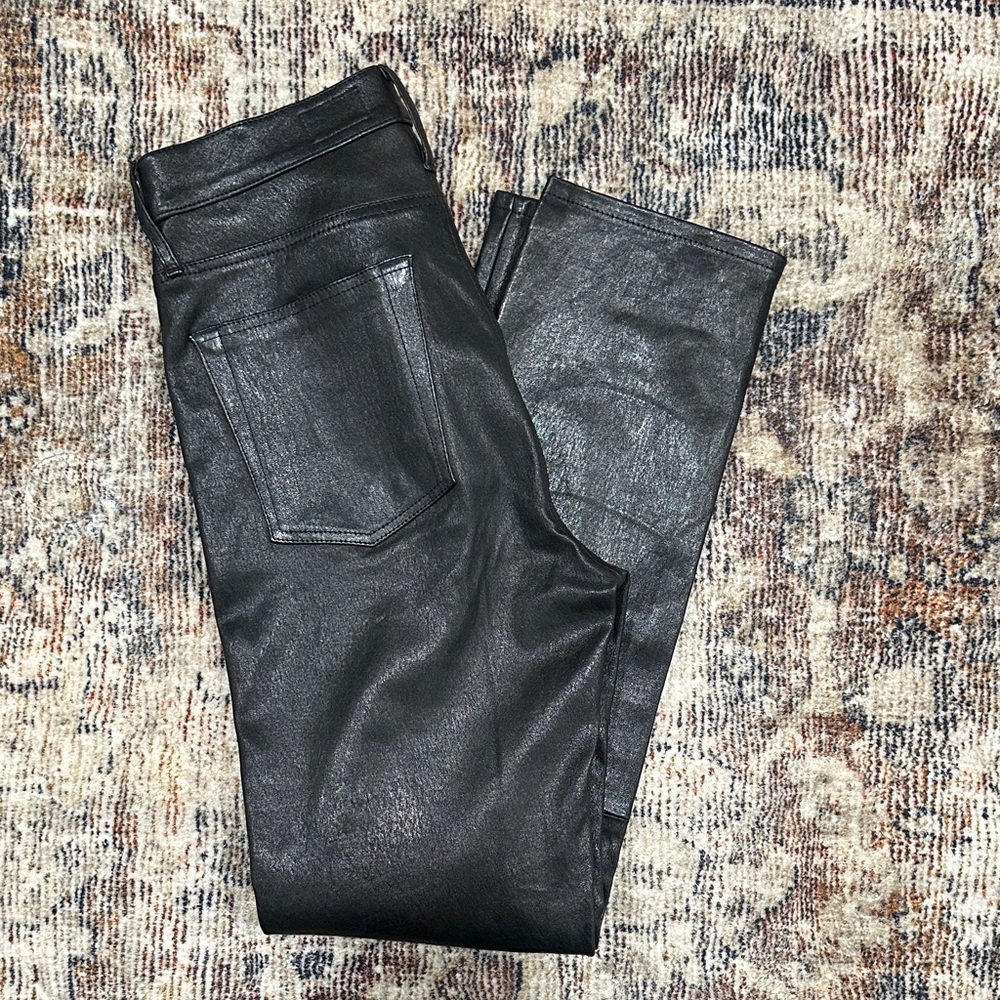 AG Adriano Goldschmied 100% Lambs Leather Straight Leg Pants - Picture 6 of 7